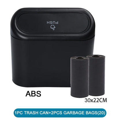 Mini Car Trash Can with Lid & 60 Bags
