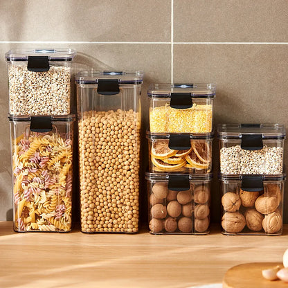 Sealed Kitchen Storage Jars & Grain Organizer Set