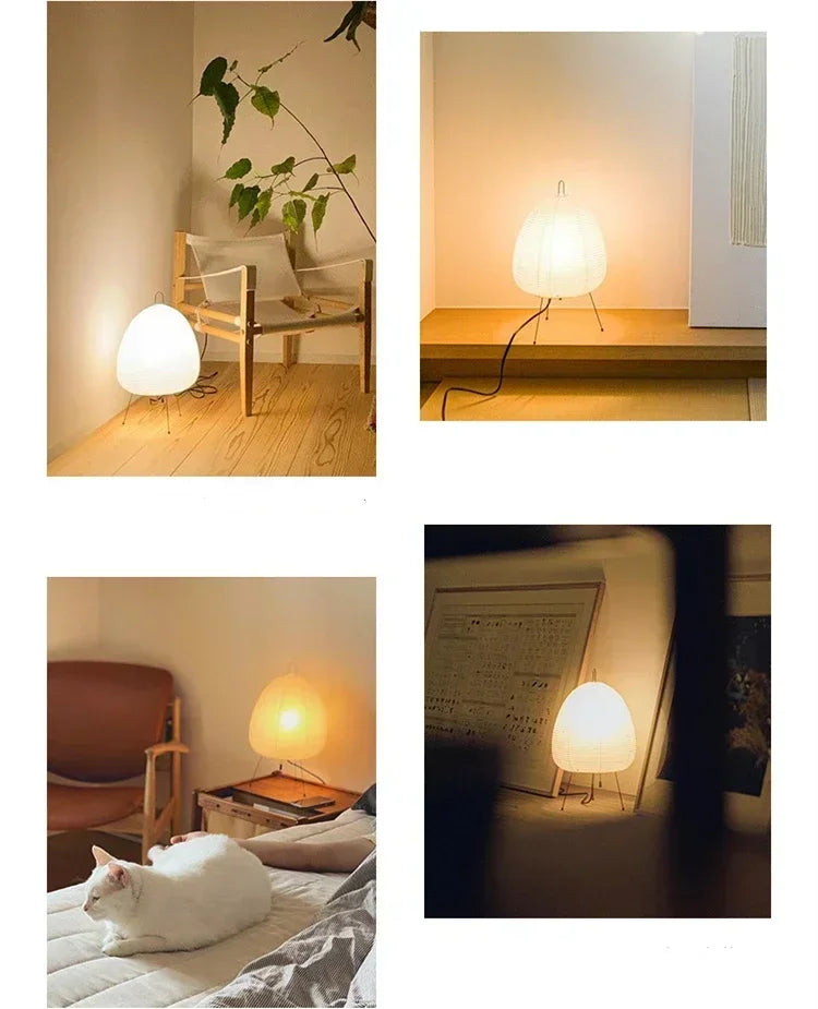 Japanese Wabi Sabi Rice Paper Standing Lamp