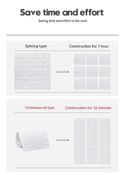 Self-Adhesive 3D Brick Wallpaper Panels