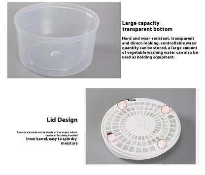 Manual Salad Spinner & Vegetable Dehydrator with Drain Basket