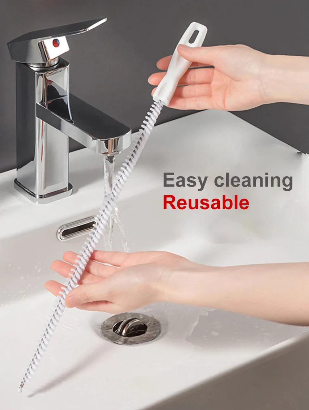 Flexible Drain Clog Remover & Sink Cleaning Brush