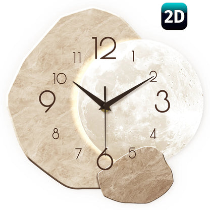 Minimalist Wooden Moon Wall Clock