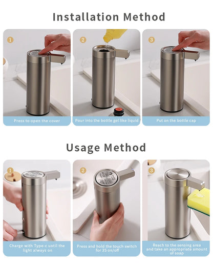 Automatic Touchless Soap Dispenser 270ML Stainless Steel
