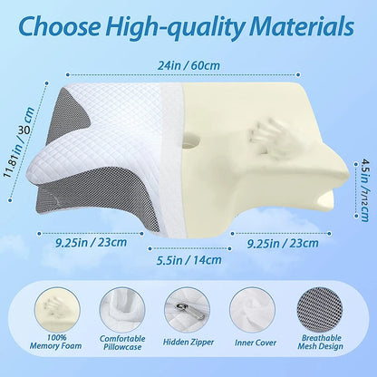 Memory Foam Cervical Support Pillow for Neck Pain