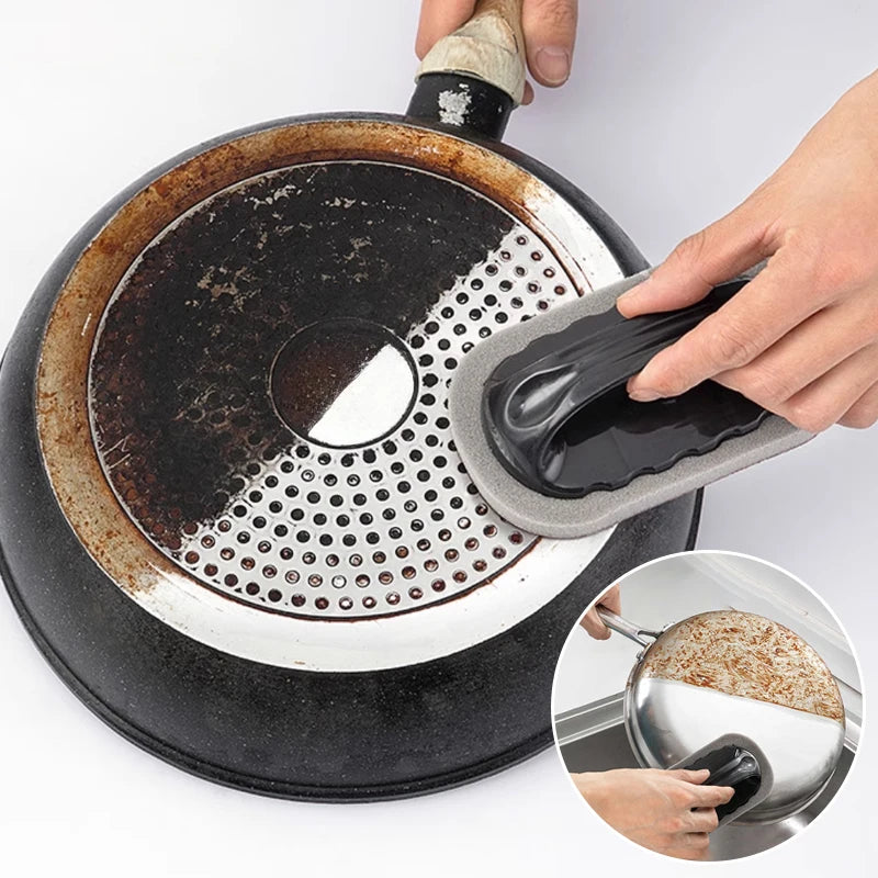 Magic Emery Eraser Sponge with Handle for Rust & Stains