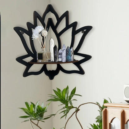 Wooden Lotus Aromatherapy & Candle Holder Shelf