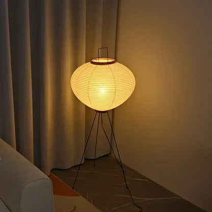 Japanese Wabi Sabi Rice Paper Standing Lamp