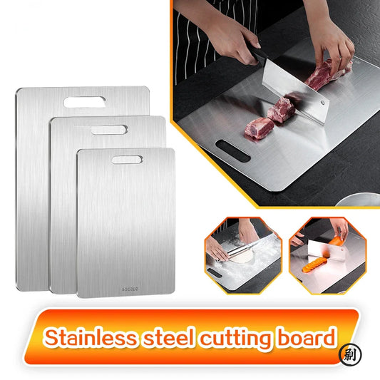 Thickened Double-Sided Stainless Steel Cutting & Kneading Board