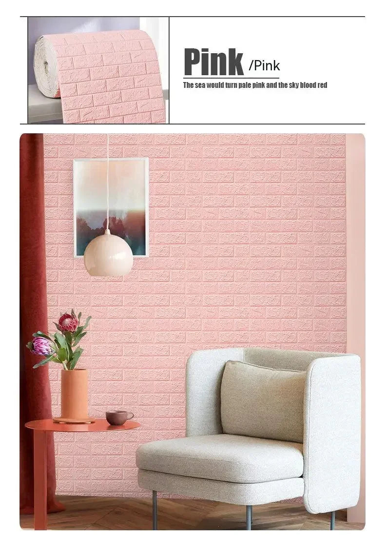 Self-Adhesive 3D Brick Wallpaper Panels