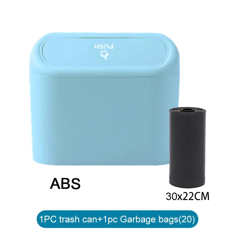 Mini Car Trash Can with Lid & 60 Bags