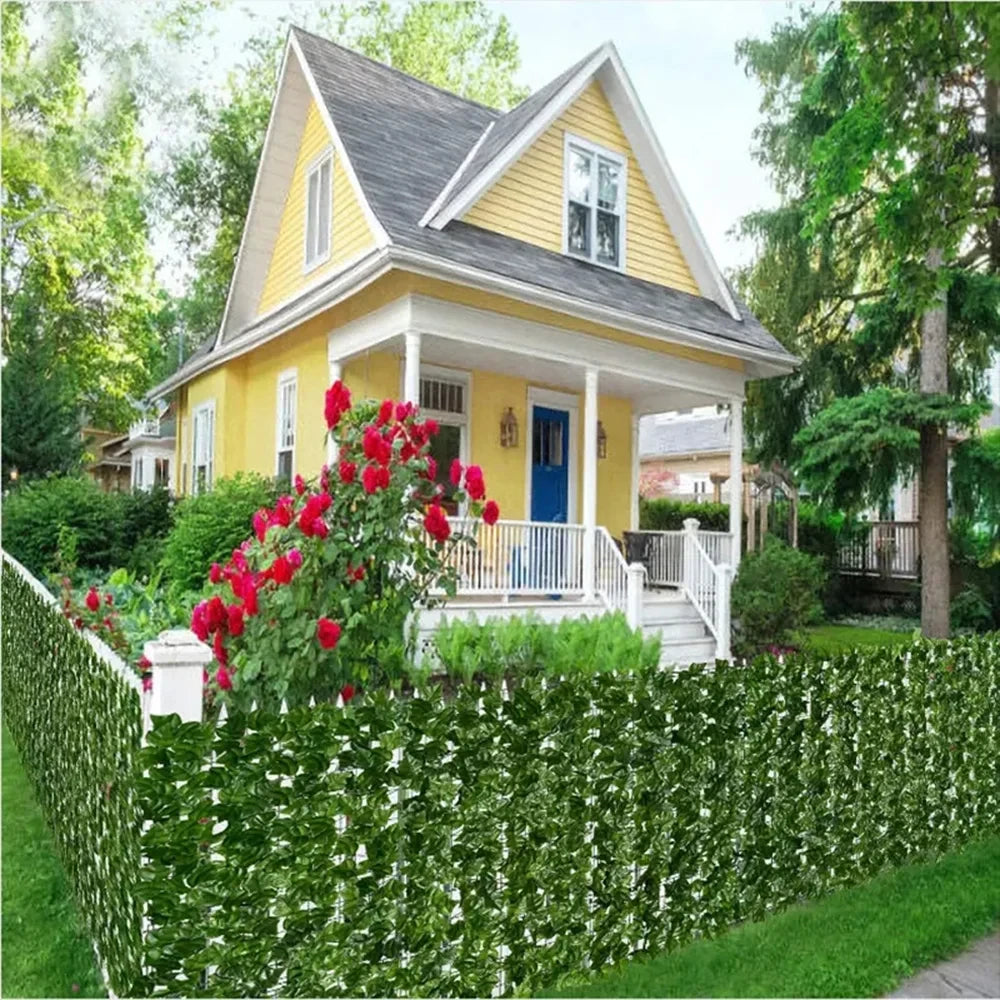 Artificial Ivy Hedge Green Leaf Fence Panels