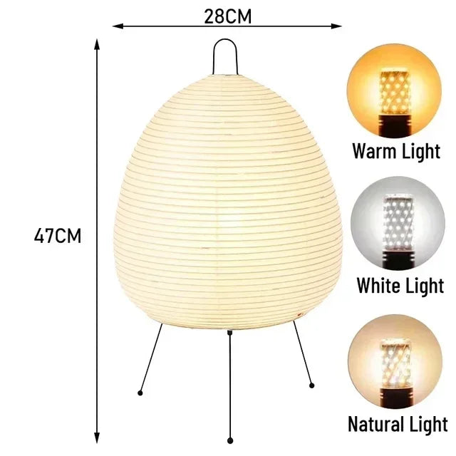 Japanese Wabi Sabi Rice Paper Standing Lamp