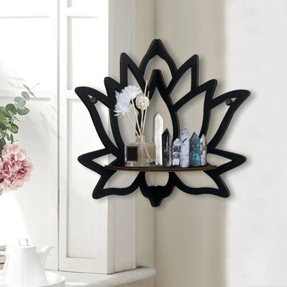 Wooden Lotus Aromatherapy & Candle Holder Shelf