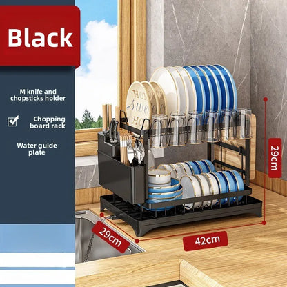 Kitchen Dish Drying Rack & Drainer with Cup Holder