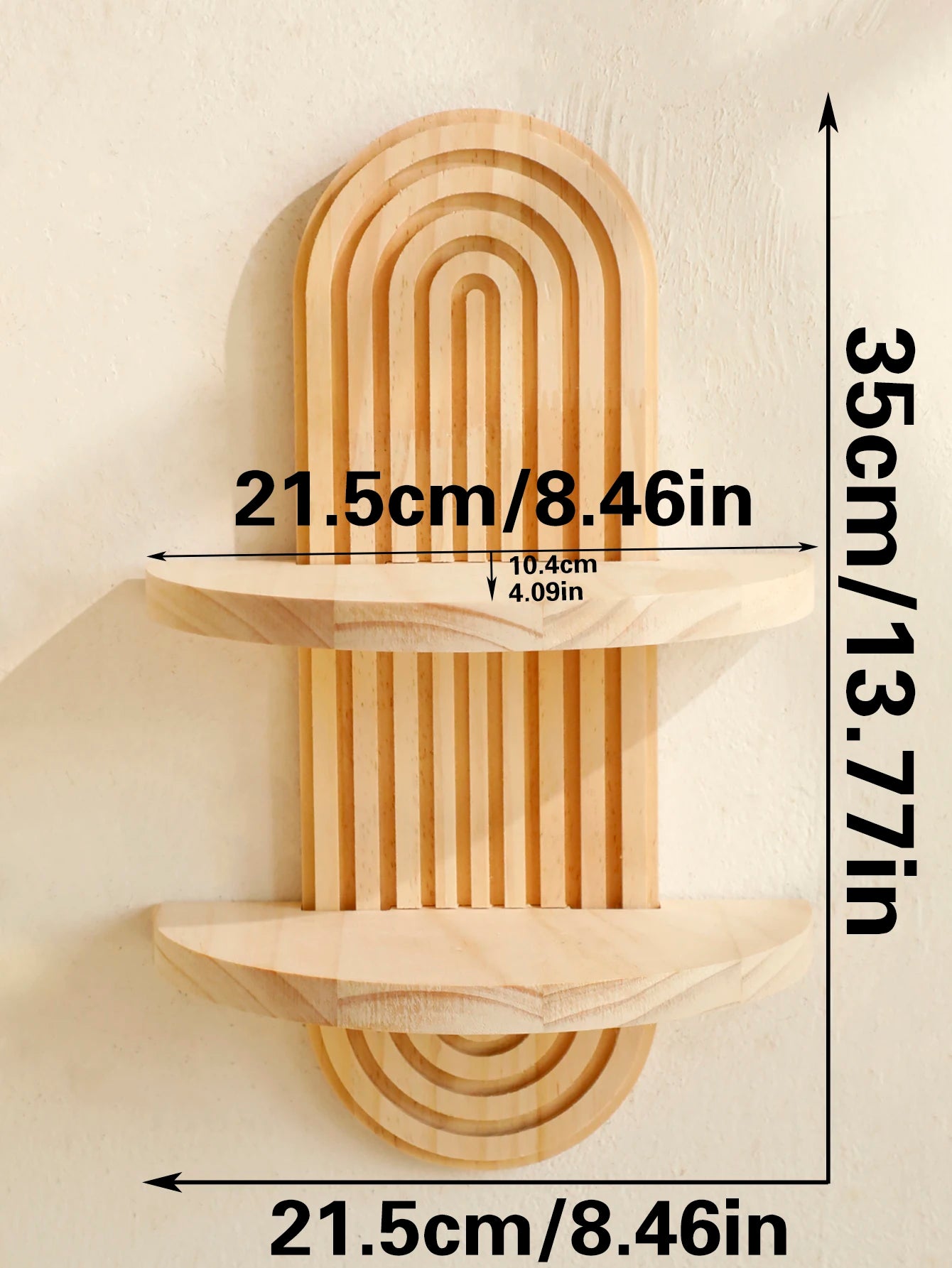 Boho Geometric Wood Wall Shelf