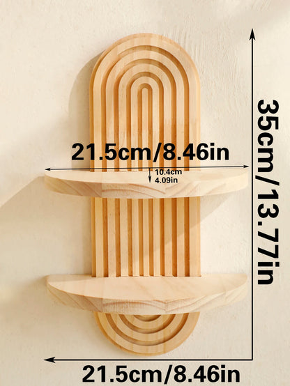 Boho Geometric Wood Wall Shelf