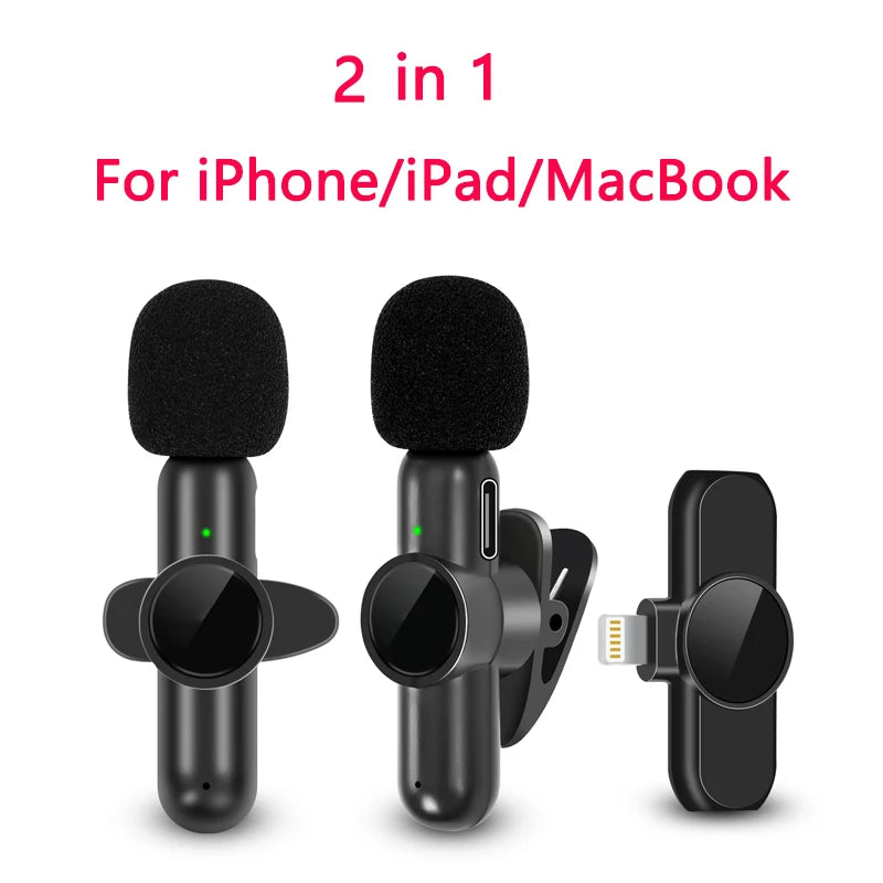 K61 Wireless Lavalier Mic for iPhone, Android & Laptop
