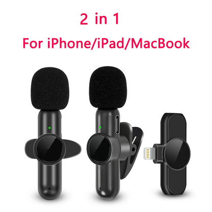 K61 Wireless Lavalier Mic for iPhone, Android & Laptop