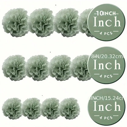 Handmade Paper Flower Pom Pom Decorations