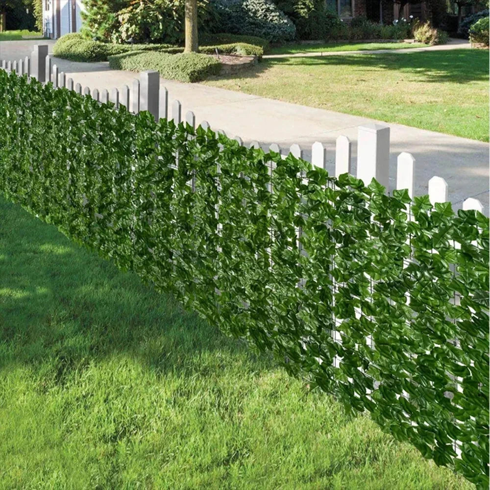 Artificial Ivy Hedge Green Leaf Fence Panels