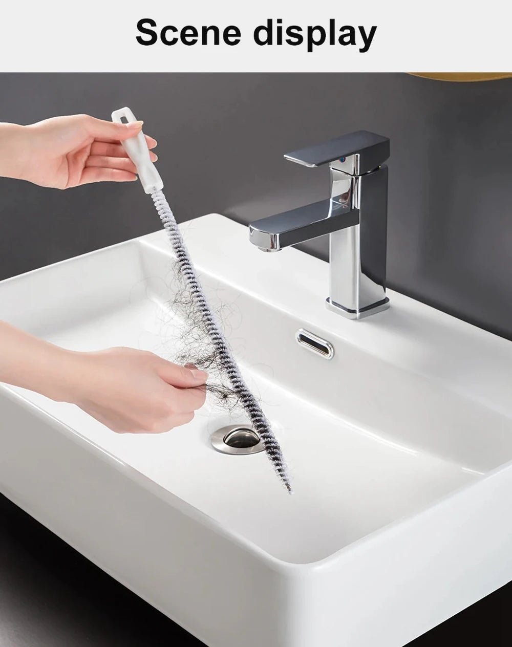Flexible Drain Clog Remover & Sink Cleaning Brush