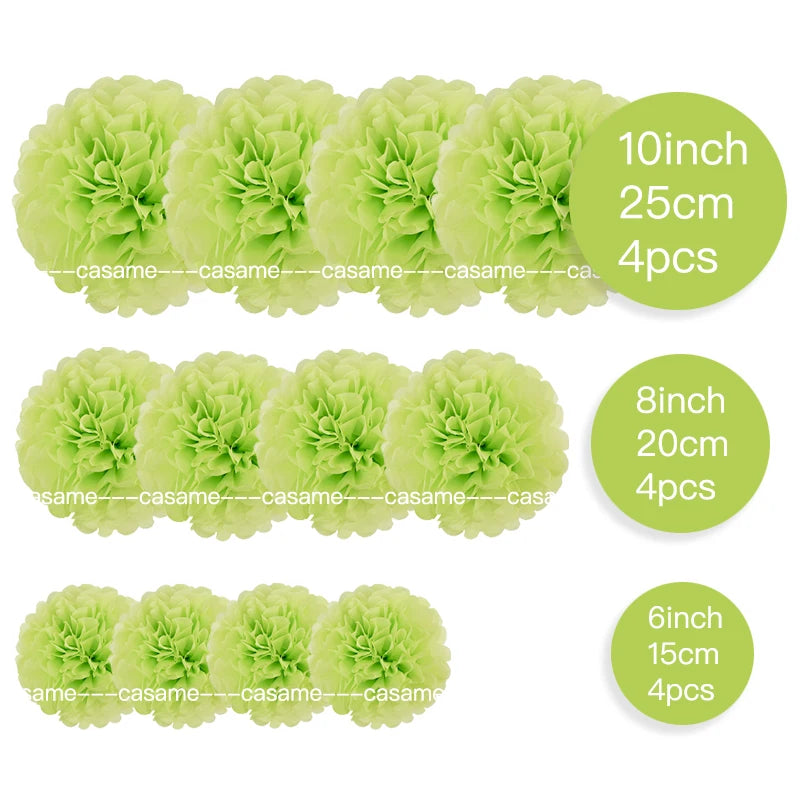 Handmade Paper Flower Pom Pom Decorations