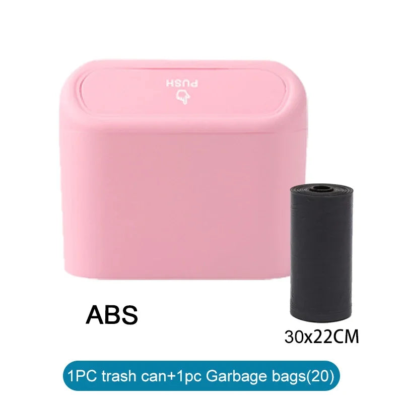 Mini Car Trash Can with Lid & 60 Bags