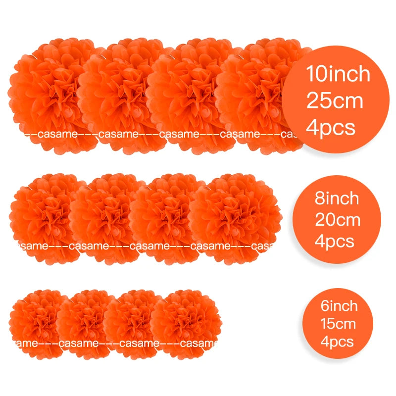 Handmade Paper Flower Pom Pom Decorations