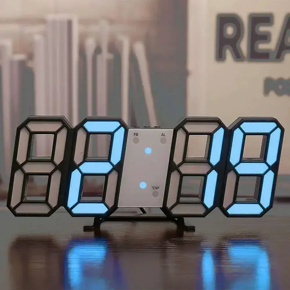 Adjustable 3D LED Digital Clock Night Mode Wall Decor