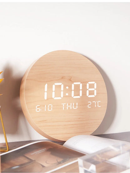 LED Digital Wall Clock with Temperature & Date