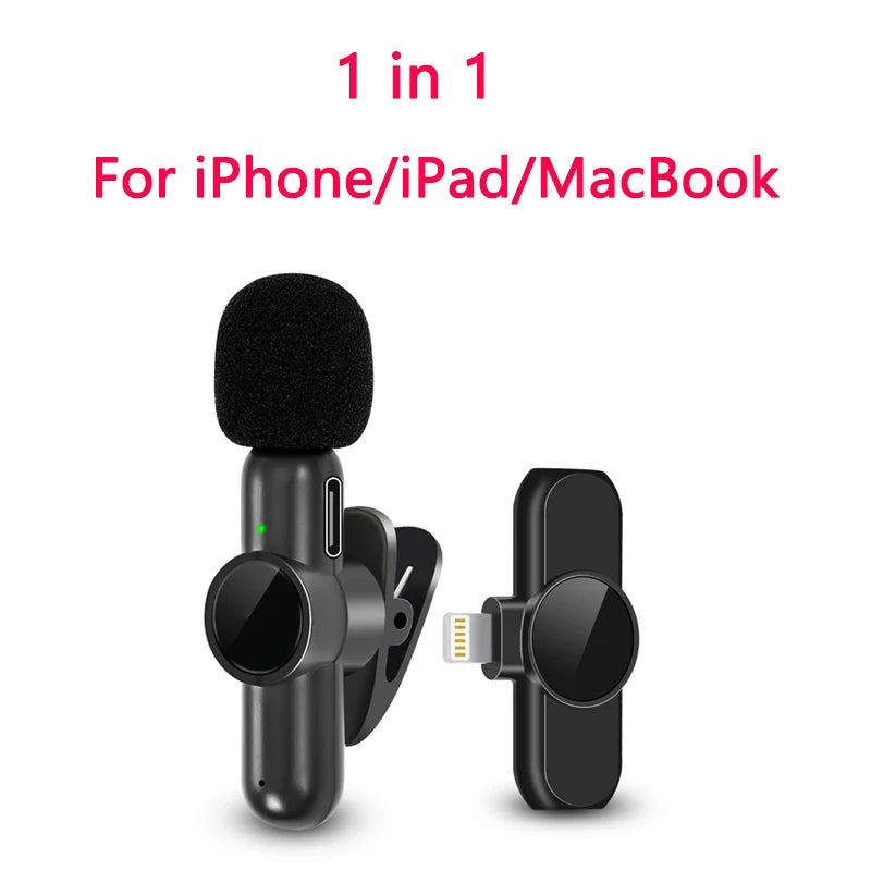 K61 Wireless Lavalier Mic for iPhone, Android & Laptop