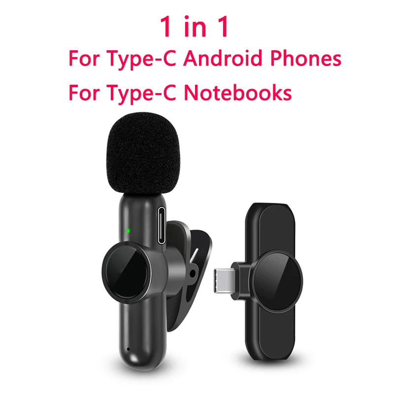 K61 Wireless Lavalier Mic for iPhone, Android & Laptop