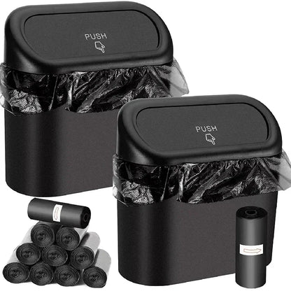 Mini Car Trash Can with Lid & 60 Bags