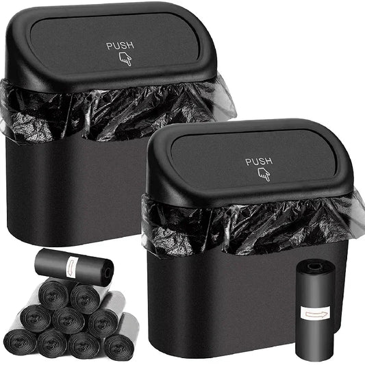 Mini Car Trash Can with Lid & 60 Bags