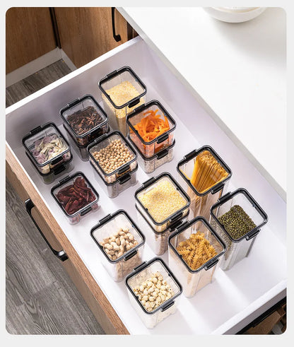 Sealed Kitchen Storage Jars & Grain Organizer Set