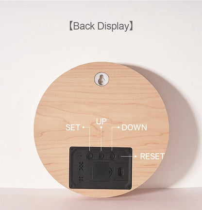 LED Digital Wall Clock with Temperature & Date