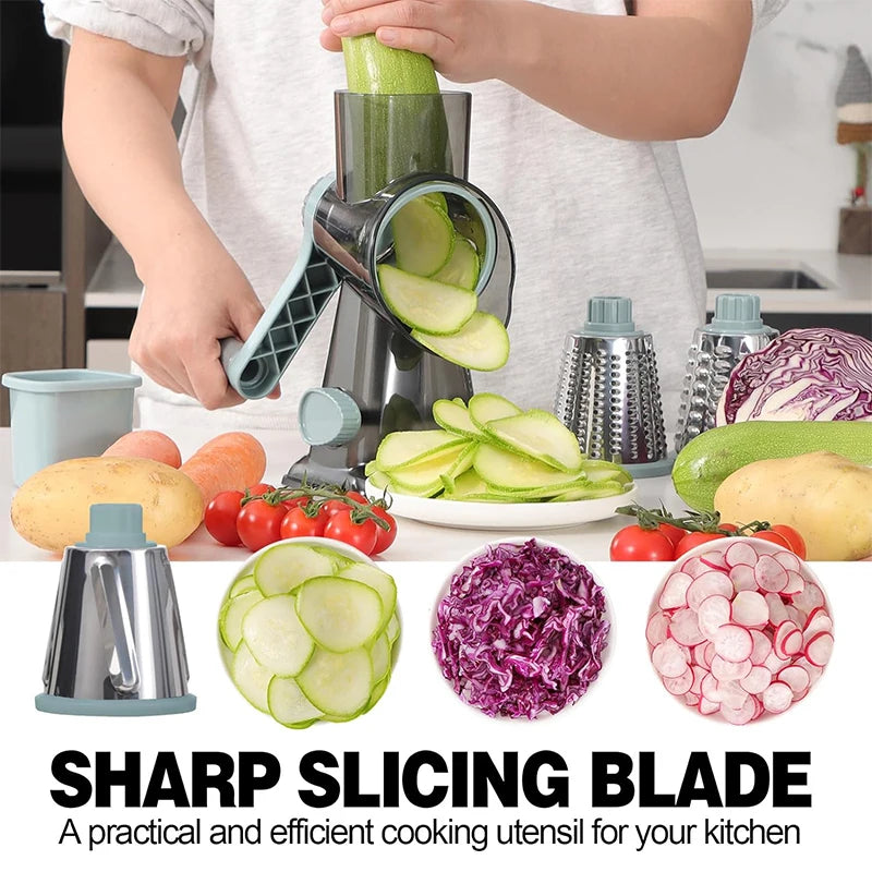 3-in-1 Rotary Grater Slicer & Shredder Set