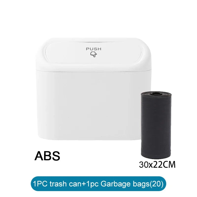 Mini Car Trash Can with Lid & 60 Bags