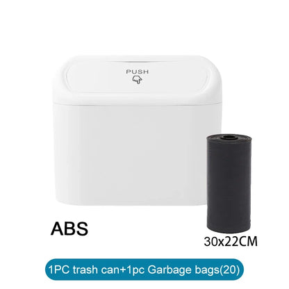 Mini Car Trash Can with Lid & 60 Bags