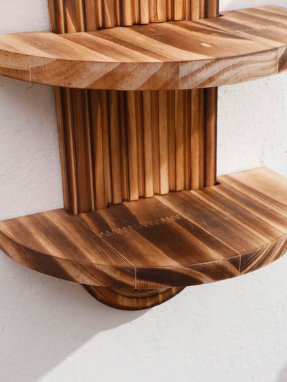 Boho Geometric Wood Wall Shelf