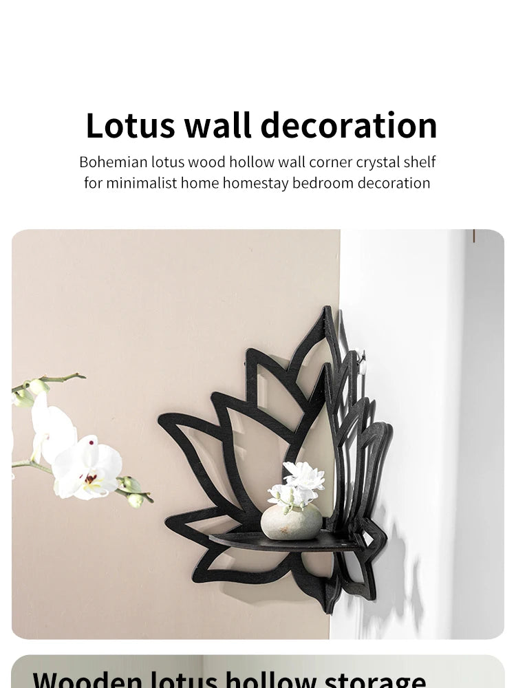 Wooden Lotus Aromatherapy & Candle Holder Shelf