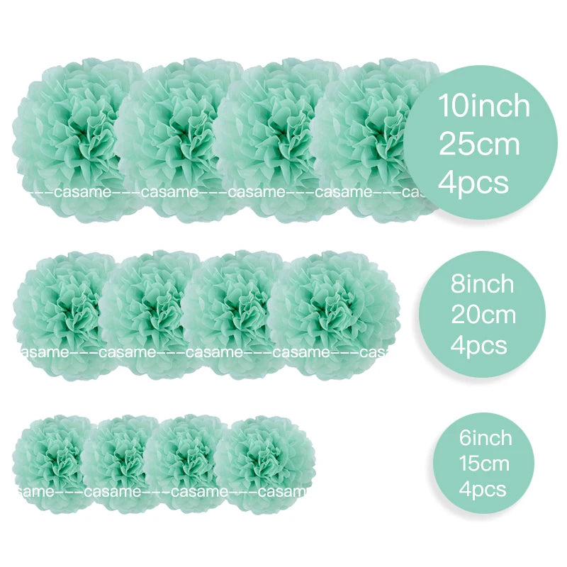 Handmade Paper Flower Pom Pom Decorations