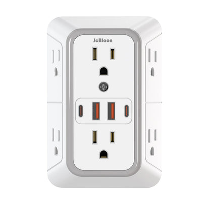 Multi Socket Wall Outlet with 6 AC & 4 USB Ports
