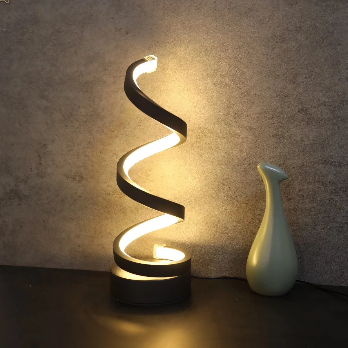 Sculptural Spiral Table Lamp