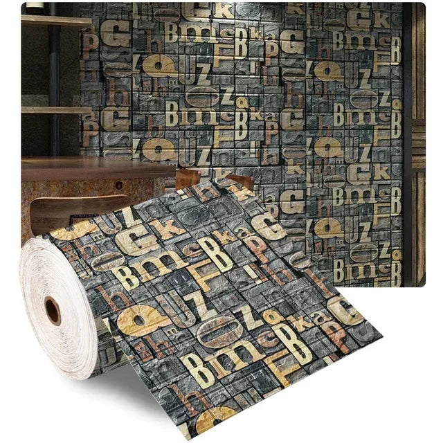 Self-Adhesive 3D Brick Wallpaper Panels