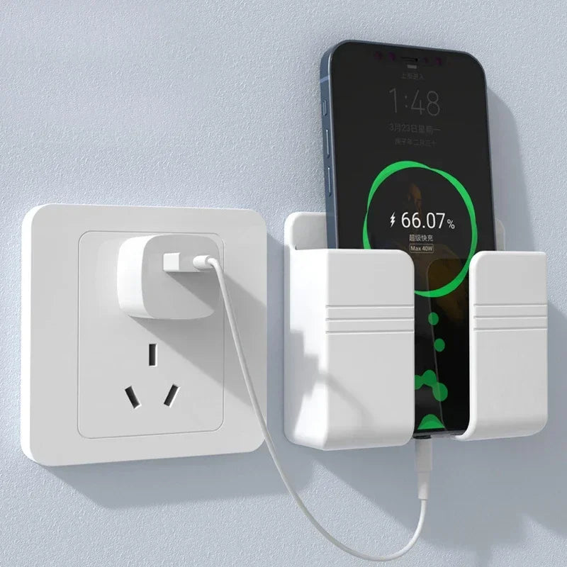 Punch-Free Wall Mount Phone Holder & Charging Stand