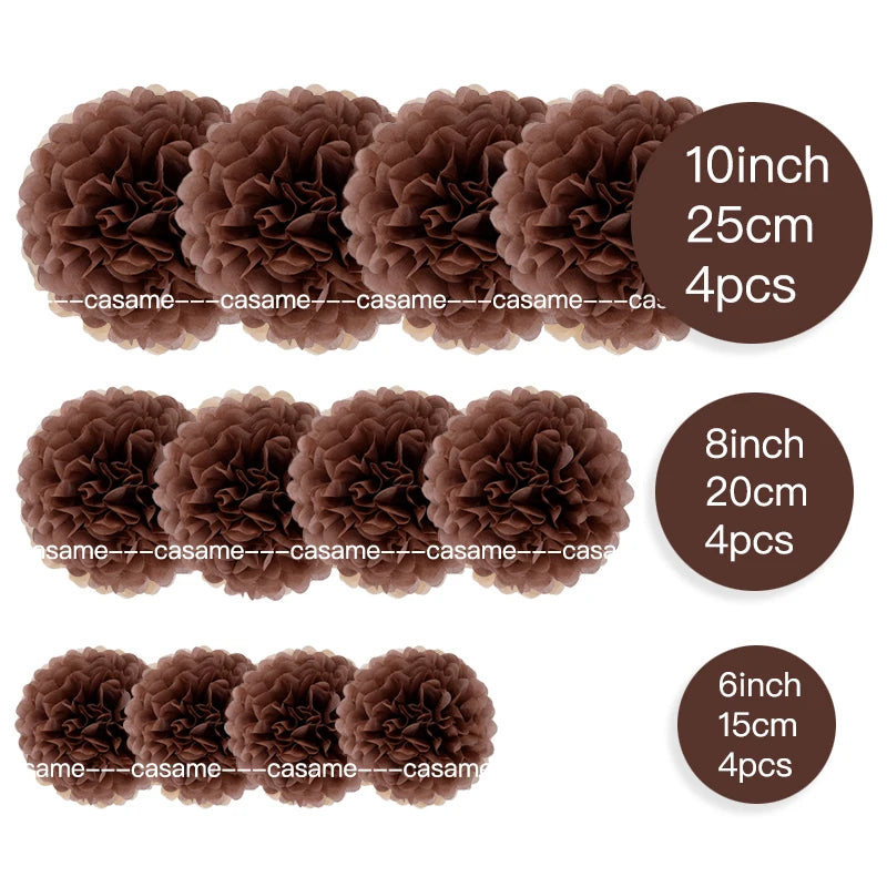 Handmade Paper Flower Pom Pom Decorations