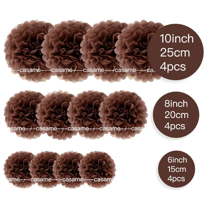 Handmade Paper Flower Pom Pom Decorations