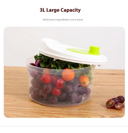 Manual Salad Spinner & Vegetable Dehydrator with Drain Basket